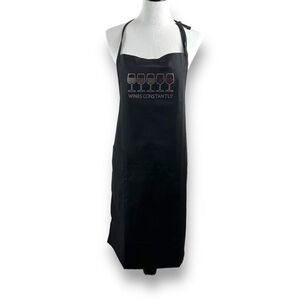 Chris’s Stuff Black Rhinestone Wine Theme Apron
